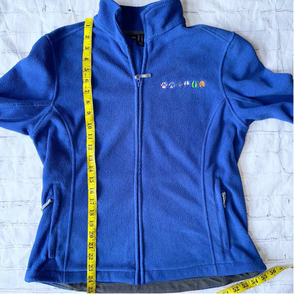 EUC Women’s Medium Lands’ End Full Zip Fleece Jacket Embroidered - Picture 8 of 9
